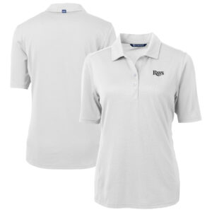 Women's Cutter & Buck White Tampa Bay Rays Virtue Eco Pique Recycled Polo