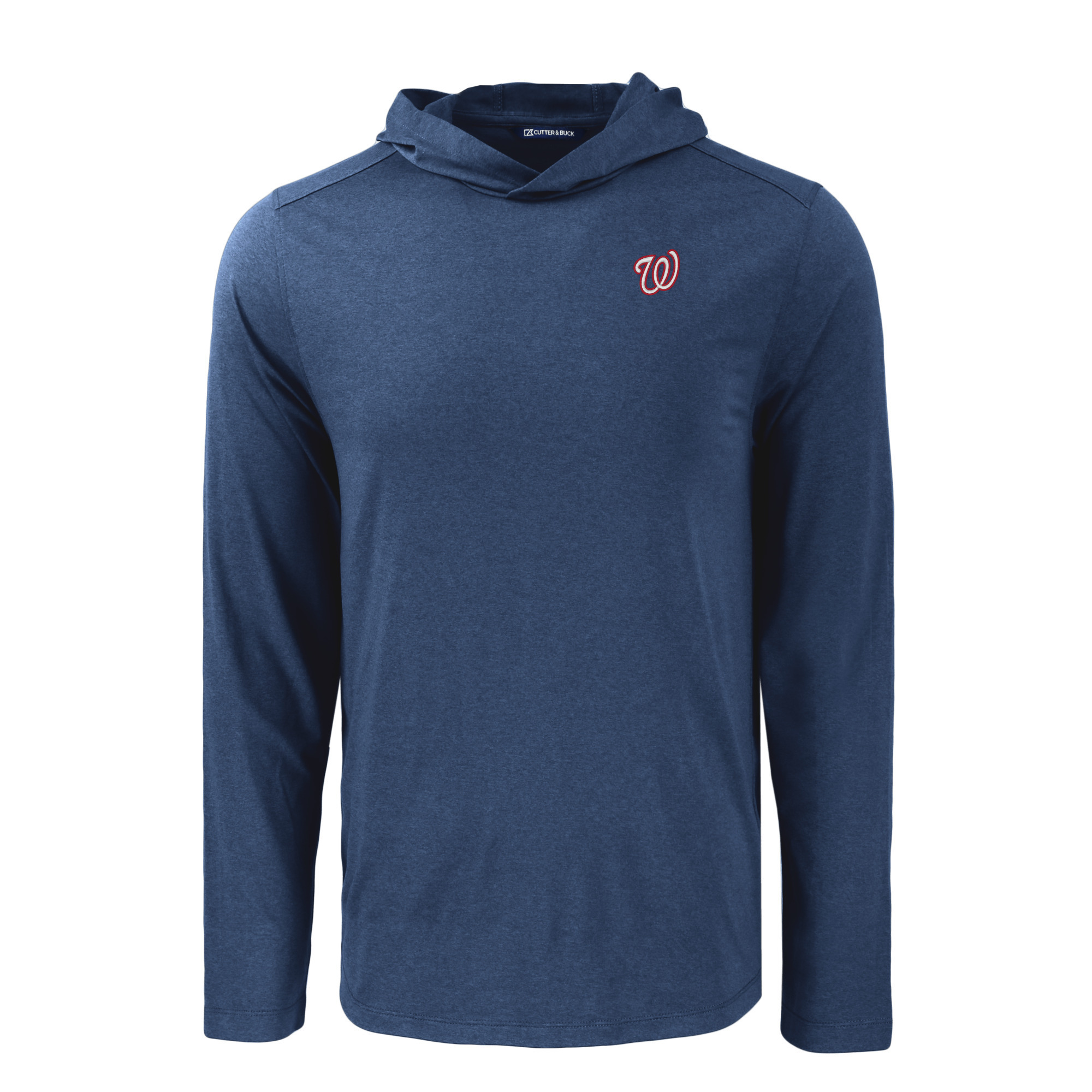 Men's Cutter & Buck Navy Washington Nationals Coastline Epic Comfort Recycled Eco Hoodie Long Sleeve T-Shirt - Image 6
