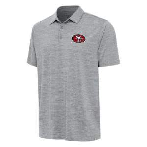 Men's Antigua Heather Gray San Francisco 49ers Layout Polo