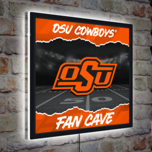 Oklahoma State Cowboys 23" LED Fan Cave Square-Shaped Lighted Wall Sign