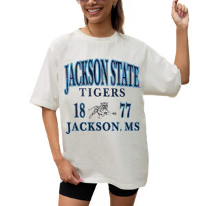 Women's Gameday Couture Cream Jackson State Tigers Unity Oversized T-Shirt