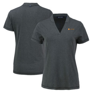 Women's Cutter & Buck Heather Black Tennessee Volunteers Alumni Forge Heathered Stretch Blade Top