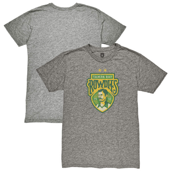 Men's 1863FC Heather Gray Tampa Bay Rowdies Color Badge Retro Tri-Blend T-Shirt