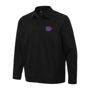 Men's Antigua  Black Kansas State Wildcats Pivot Full-Zip Jacket