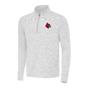 Men's Antigua Gray Louisville Cardinals Cause Quarter-Zip Top