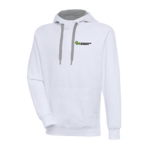 Men's Antigua White George Mason Patriots Victory Pullover Hoodie