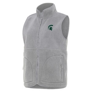 Women's Antigua  Gray Michigan State Spartans Nostalgic Full-Zip Vest