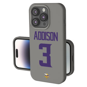 Keyscaper Jordan Addison Gray Minnesota Vikings Ready Soft Touch iPhone Case