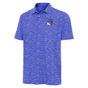 Men's Antigua  Heather Blue New York Rangers Static Polo
