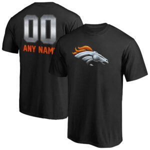 Men's Black Denver Broncos Personalized Midnight Mascot T-Shirt