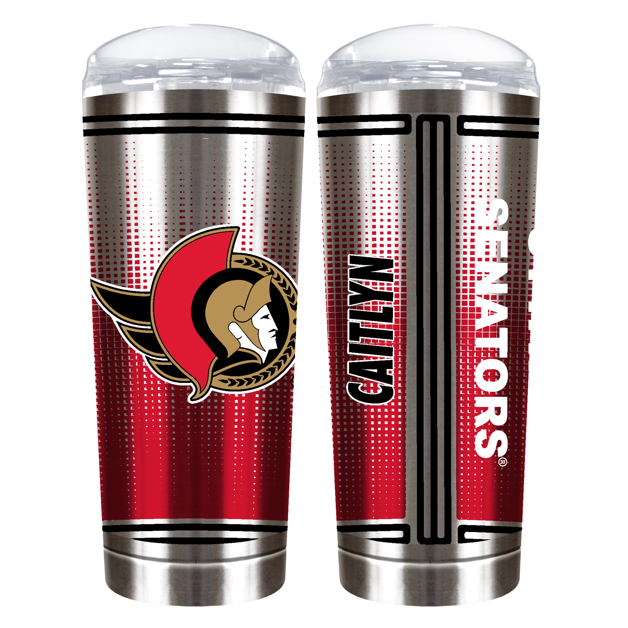 Ottawa Senators Team Logo 18oz. Personalized Roadie Tumbler