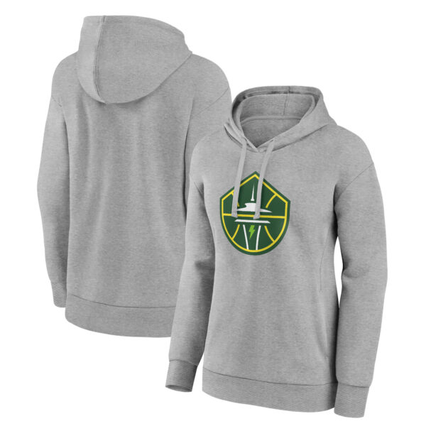 Women's Gray Seattle Storm Primary Logo Pullover Hoodie