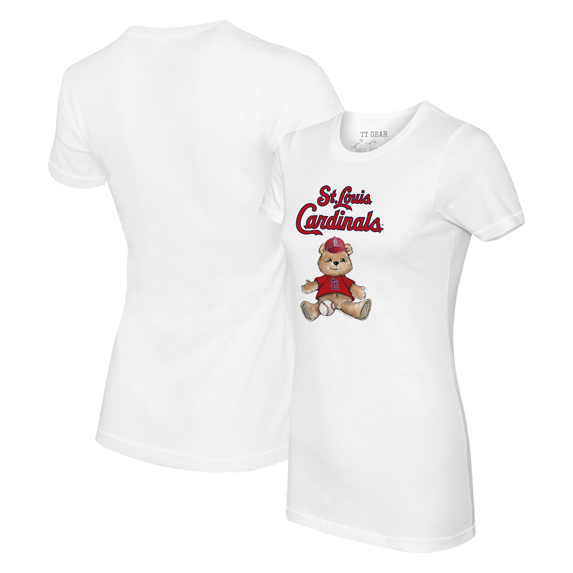 Women's Tiny Turnip White St. Louis Cardinals Teddy Boy T-Shirt