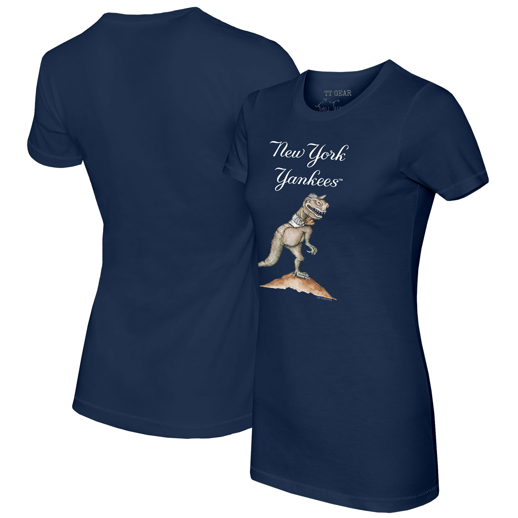 Women's Tiny Turnip Navy New York Yankees TT Rex T-Shirt