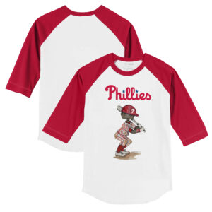 Toddler Tiny Turnip White/Red Philadelphia Phillies James 3/4-Sleeve Raglan T-Shirt
