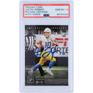 Justin Herbert Los Angeles Chargers Autographed 2020 Panini Chronicles #PA-3 PSA Authenticated 10 Rookie Card