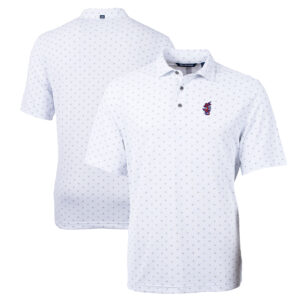 Men's Cutter & Buck White Florida Gators Swinging Gator Virtue Eco Pique Tile Print Recycled Polo