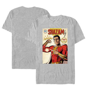 Men's  Gray Shazam! Comic Book Cover T-Shirt