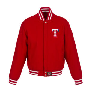 Women's JH Design Red Texas Rangers Embroidered Logo All-Wool Jacket