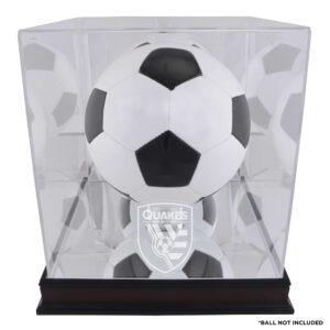 San Jose Earthquakes Mahogany Team Logo Soccer Ball Display Case
