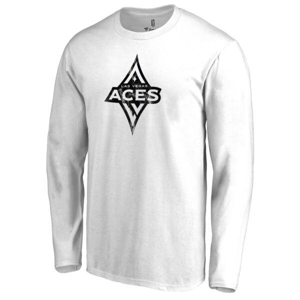 Men's White Las Vegas Aces Marble Long Sleeve T-Shirt