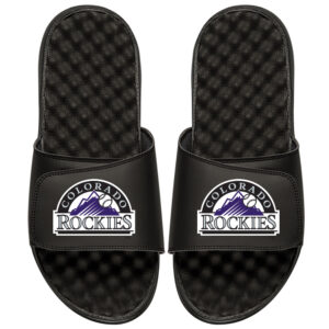 Youth ISlide Black Colorado Rockies Alternate Logo Slide Sandals