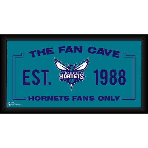Charlotte Hornets Framed 10" x 20" Fan Cave Collage