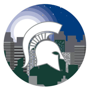 Michigan State Spartans 12" Landscape Circle Sign