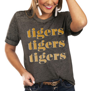 Women's Charcoal Fort Hays State Tigers Better Than Basic Gameday Boyfriend T-Shirt