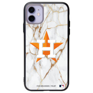 Houston Astros Black Slate White Marble iPhone Case