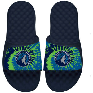 ISlide Navy Minnesota Timberwolves Tie Dye Slide Sandals