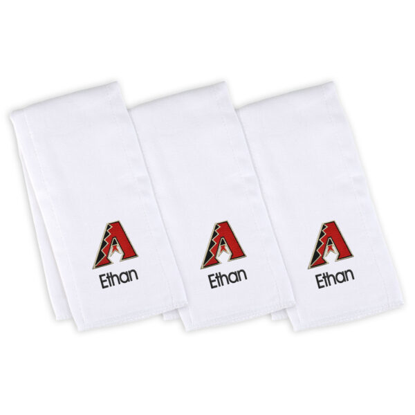 Infant White Arizona Diamondbacks Personalized Burp Cloth Three-Pack