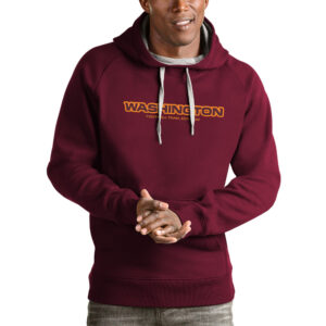 Men's Antigua Burgundy Washington Football Team Victory Pullover Hoodie