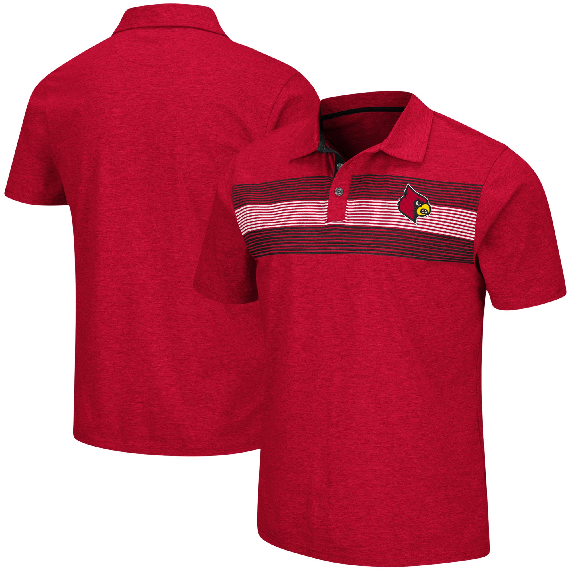 Men's Colosseum Heathered Red Louisville Cardinals Logan Polo - Image 5