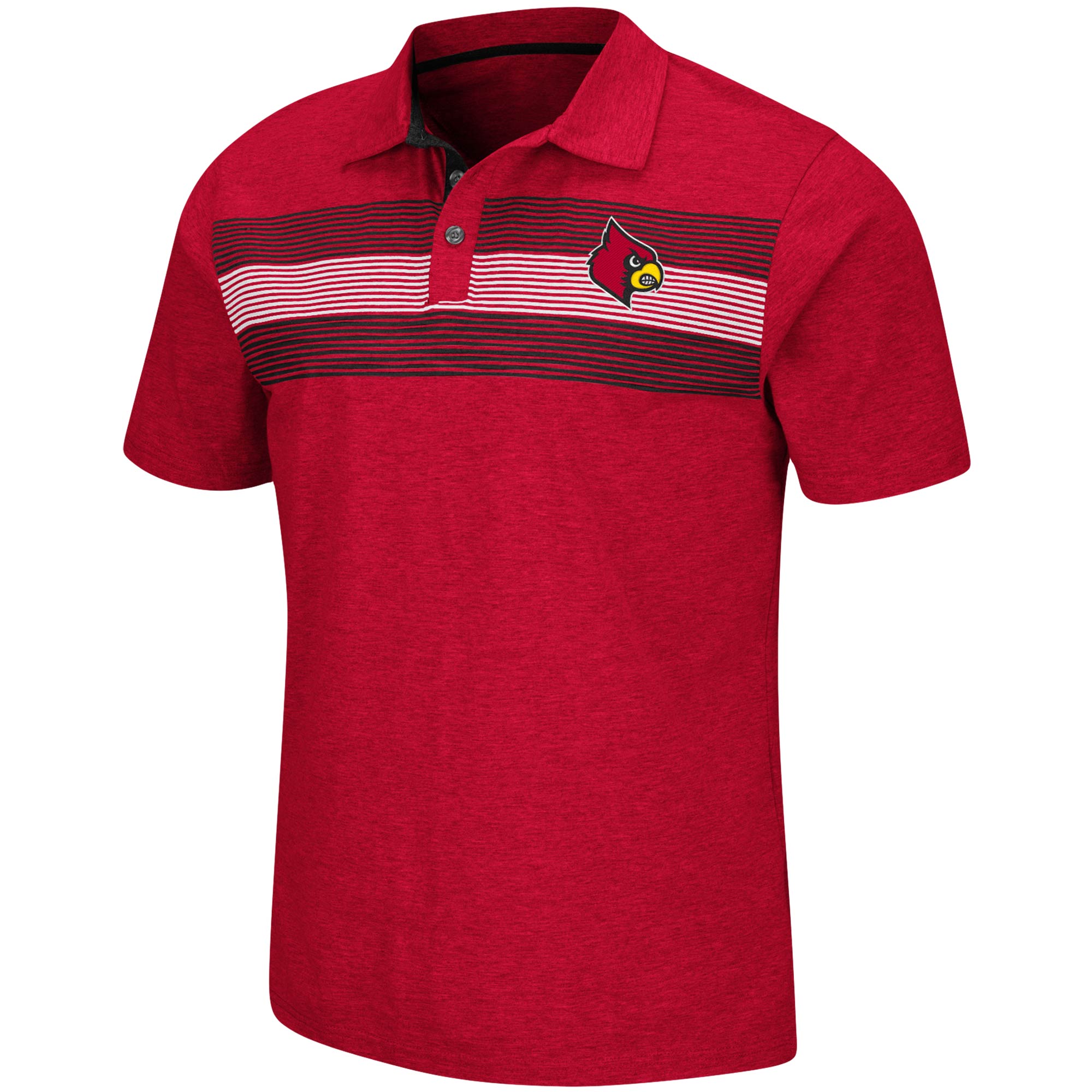 Men's Colosseum Heathered Red Louisville Cardinals Logan Polo - Image 3