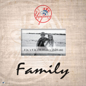 New York Yankees 10'' x 10'' Burlap Pattern Frame