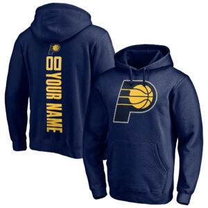 Men's Navy Indiana Pacers Playmaker Personalized Name & Number Pullover Hoodie