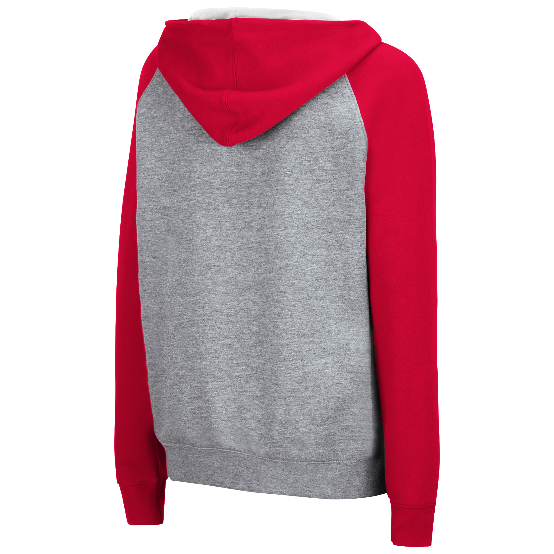 Women's Colosseum Heathered Gray Wisconsin Badgers Contrast Raglan Pullover Hoodie - Image 10