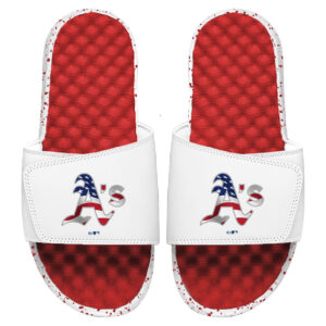 Men's ISlide White/Red Oakland Athletics Americana Slide Sandals