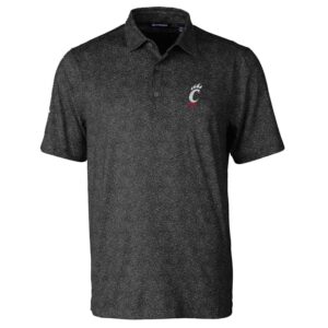 Men's Cutter & Buck Black Cincinnati Bearcats Pike Constellation Print Stretch Polo