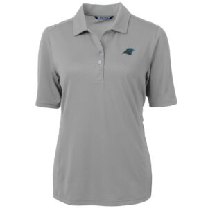 Women's Cutter & Buck Gray Carolina Panthers Virtue Eco Pique Recycled Polo