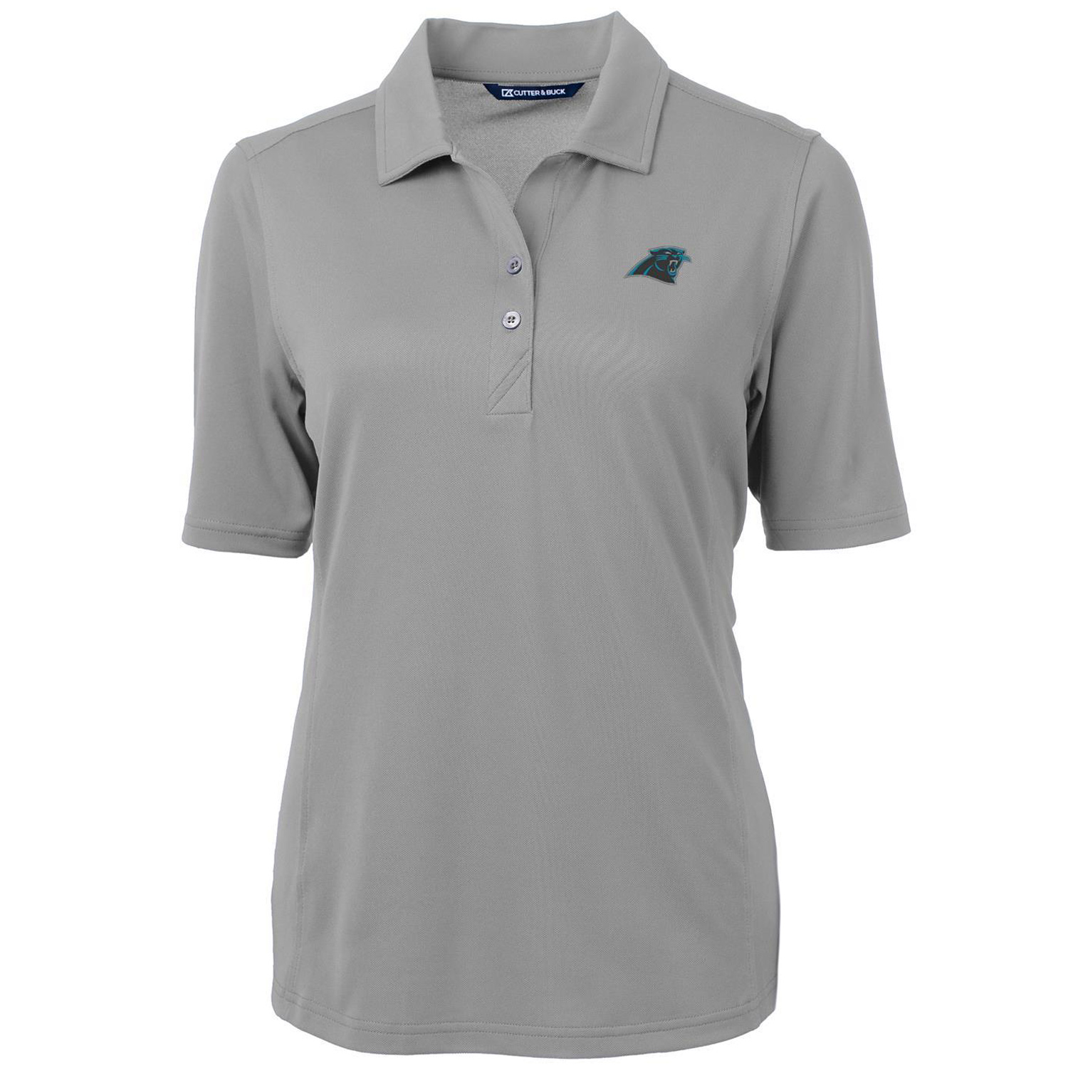 Women's Cutter & Buck Gray Carolina Panthers Virtue Eco Pique Recycled Polo