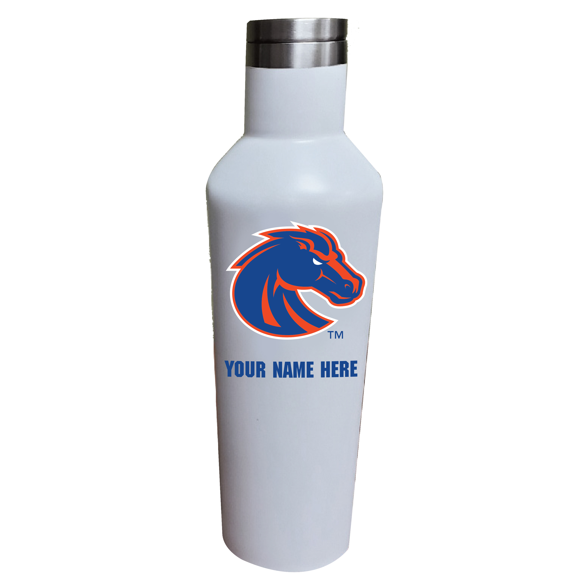 White Boise State Broncos 17oz. Personalized Infinity Stainless Steel Water Bottle