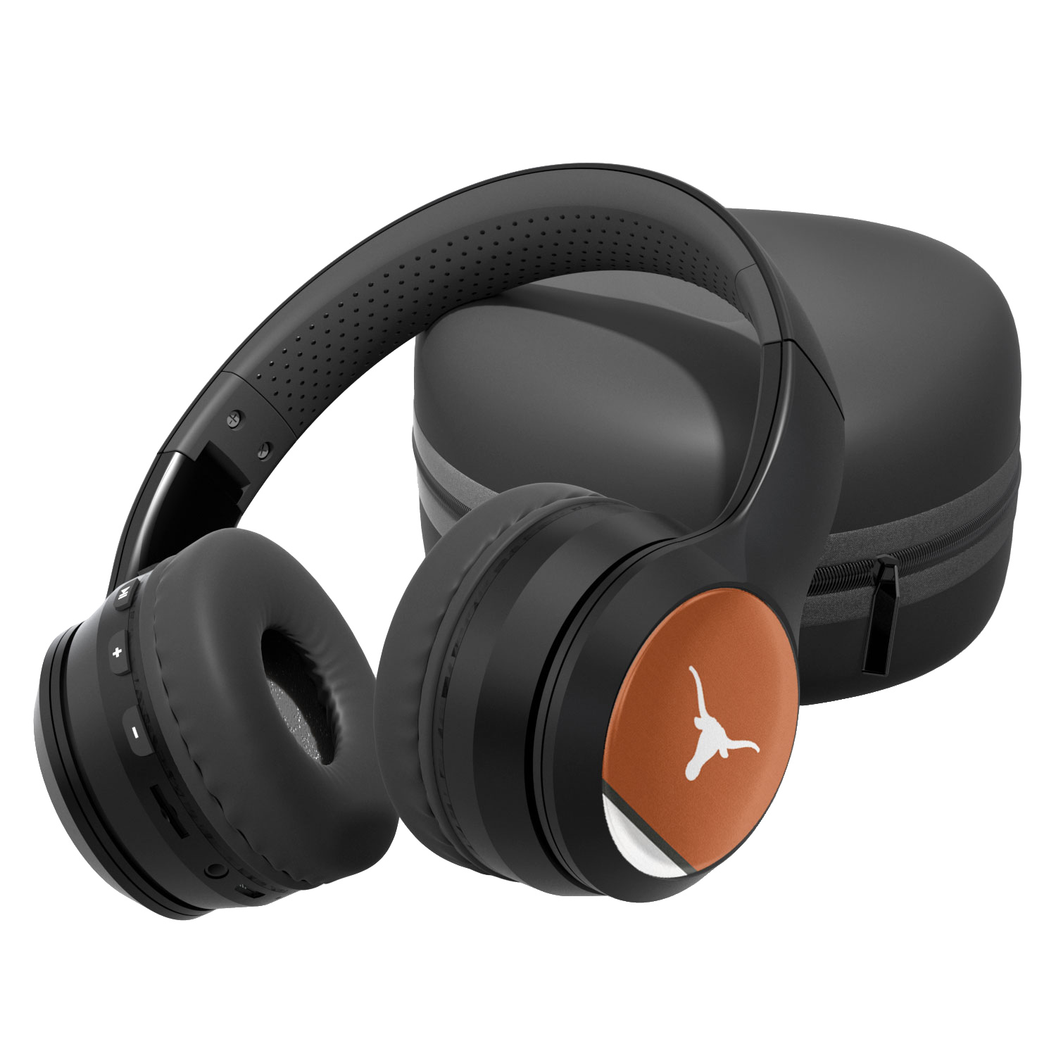 Texas Longhorns Stripe Design Wireless Bluetooth Headphones With Case