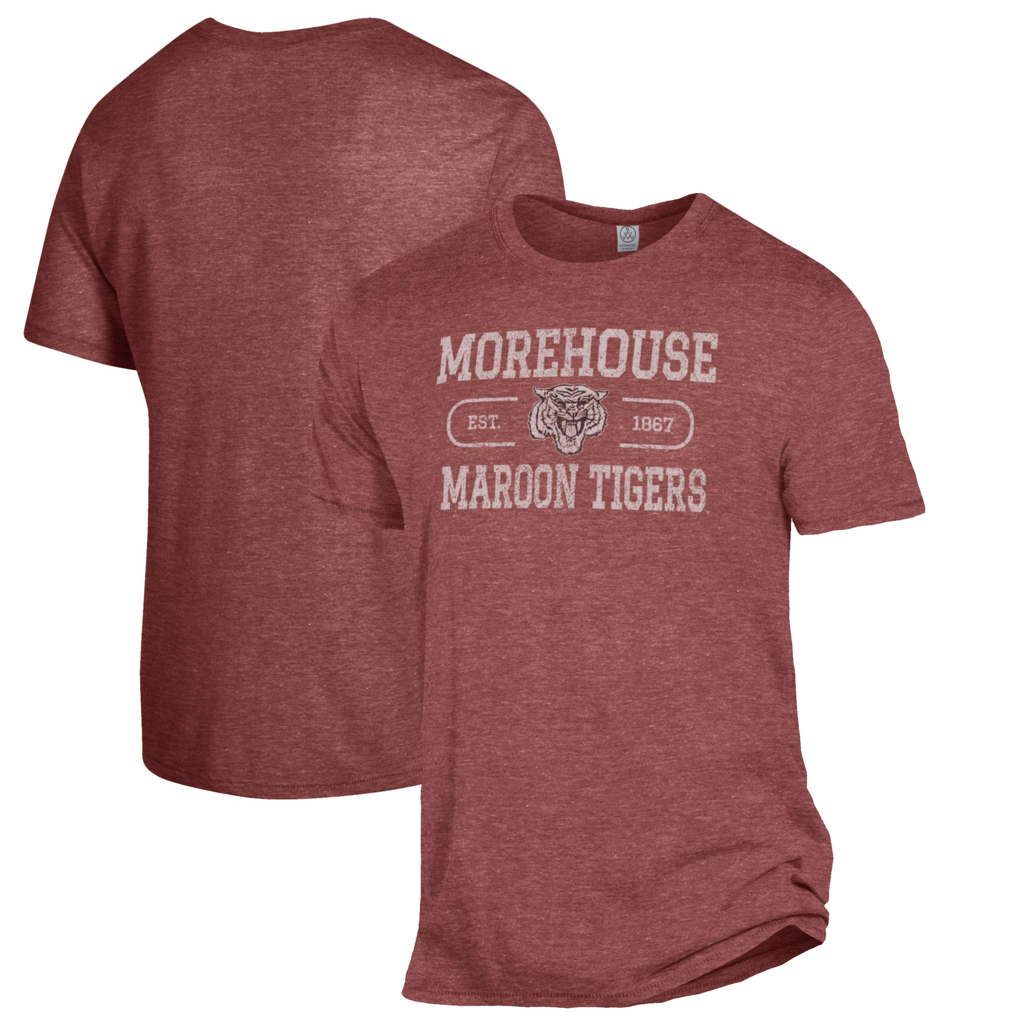 Men's Heathered Maroon Morehouse Maroon Tigers The Keeper T-Shirt - Image 2