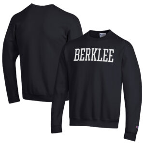 Men's Champion Black Berklee College of Music Eco Powerblend Crewneck Sweatshirt