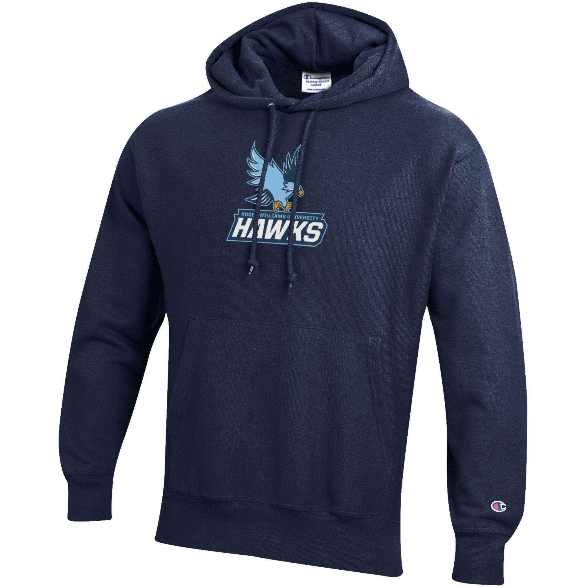Men's Champion Navy Roger Williams University Reverse Weave Fleece Pullover Hoodie - Image 6