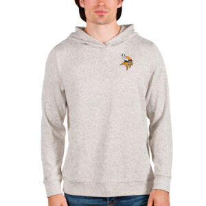 Men's Antigua Oatmeal Minnesota Vikings Absolute Pullover Hoodie