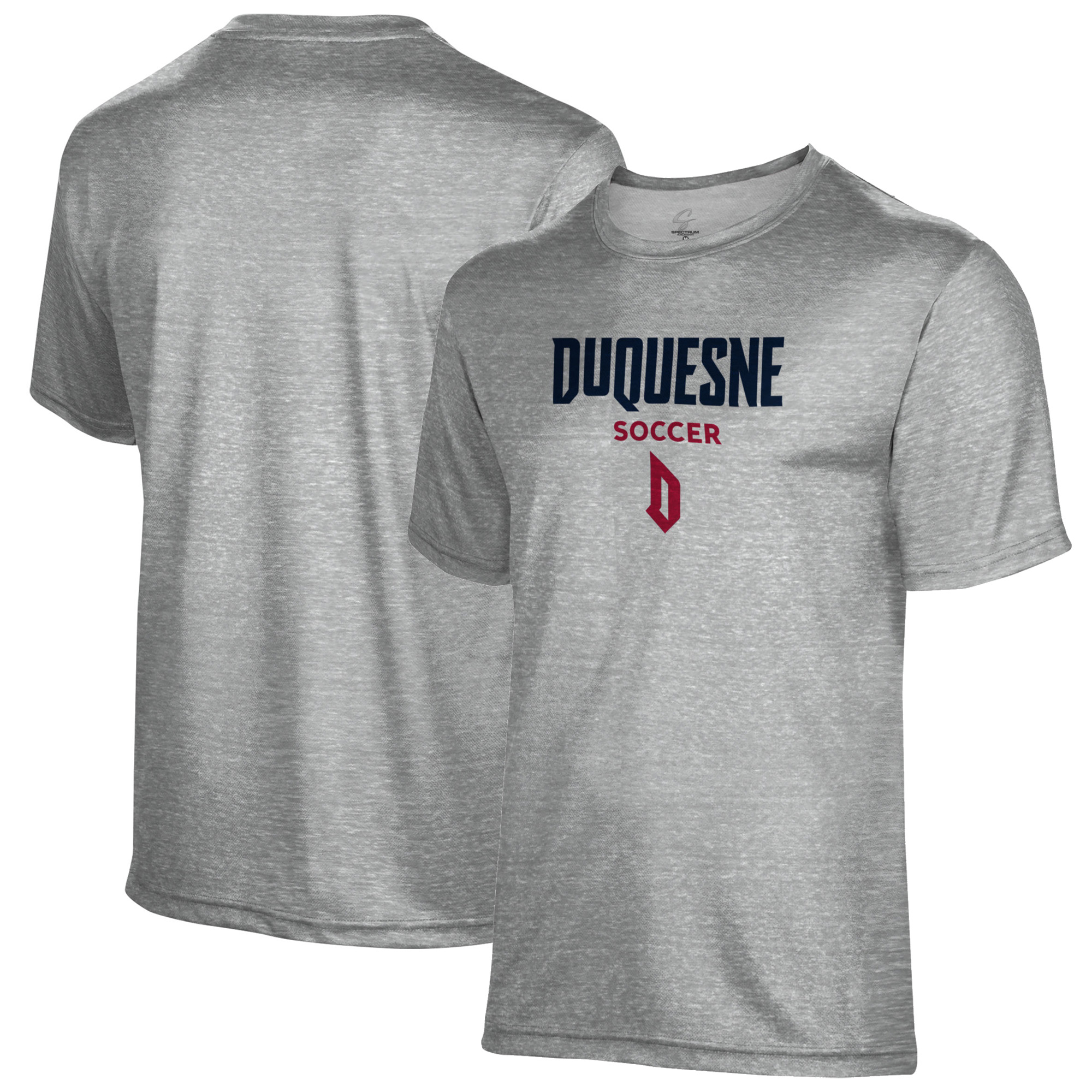Men's Gray Duquesne Dukes Soccer Name Drop T-Shirt - Image 2