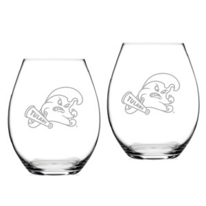 Tulane Green Wave 20oz. 2-Piece Riedel Stemless Wine Glass Set